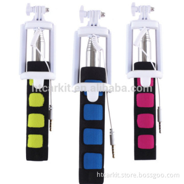 Foam handle wire selfie stick for Android and IOS smart phones